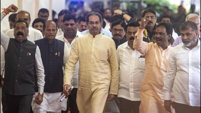 Shiv Sena chief Uddhav Thackeray arrives at Vidhan Bhavan on Tuesday Satish Bate/HT Photo Shiv Sena chief Uddhav Thackeray arrives at Vidhan Bhavan on Tuesday Satish Bate/HT Photo