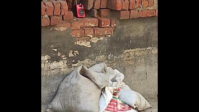 The transistor found in the wall of the city police station at Ferozepur that triggered panic on Tuesday. (HT Photo)
