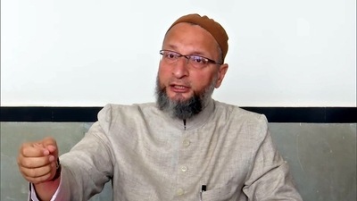 Hyderabad, Aug 16 (ANI): AIMIM Chief Asaduddin Owaisi addresses a press conference over the security of Kashmiri Pandits and other issues, in Hyderabad on Tuesday. (ANI Photo/ ANI pic service) (ANI) Hyderabad, Aug 16 (ANI): AIMIM Chief Asaduddin Owaisi addresses a press conference over the security of Kashmiri Pandits and other issues, in Hyderabad on Tuesday. (ANI Photo/ ANI pic service) (ANI)