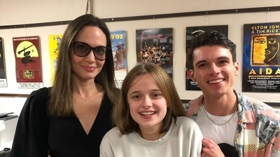 Angelina Jolie, her daughter Vivienne Jolie-Pitt and Anthony Norman. Angelina Jolie, her daughter Vivienne Jolie-Pitt and Anthony Norman.