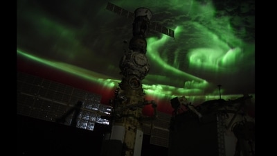 One of the photos of aurora shared by Samantha Cristoforetti. (Twitter/@AstroSamantha)