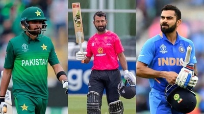 Babar Azam; Cheteshwar Pujara; Virat Kohli Babar Azam; Cheteshwar Pujara; Virat Kohli