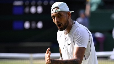 Australia's Nick Kyrgios reacts during the men's singles final against Serbia's Novak Djokovic&nbsp; (REUTERS)