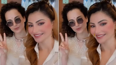 Urvashi Rautela shared a video with Kangana Ranaut. Urvashi Rautela shared a video with Kangana Ranaut.