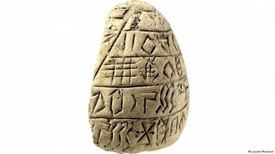 This tablet with Linear Elamite writing from Susa dates back to the second half of the third millennium BCE (Louvre Museum	)