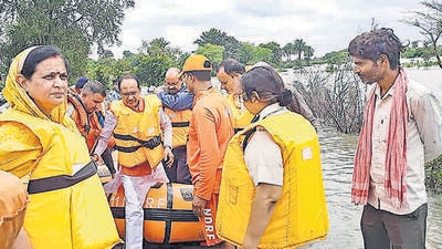 More than 400 stranded people were rescued in Madhya Pradesh while two people were washed away in Rajasthan as heavy rains battered the two states in the last 24 hours, officials said on Tuesday. (PTI)