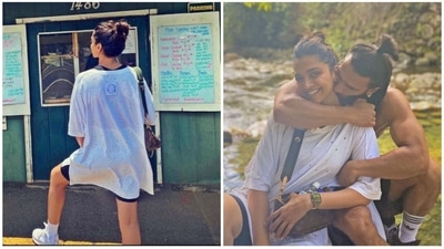 Dress up like Deepika Padukone in a comfortable oversized T-shirt and cycle shorts. It's a perfect outfit for picnics, outings or travel. Complement it with white sport shoes and a trendy shoulder bag. (Instagram ) Dress up like Deepika Padukone in a comfortable oversized T-shirt and cycle shorts. It's a perfect outfit for picnics, outings or travel. Complement it with white sport shoes and a trendy shoulder bag. (Instagram )