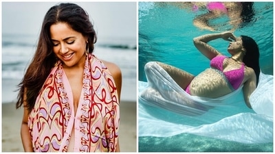 Sameera Reddy posts throwback video of underwater pregnancy shoot: 'Had most beautiful body while carrying my babies' (Instagram) Sameera Reddy posts throwback video of underwater pregnancy shoot: 'Had most beautiful body while carrying my babies' (Instagram)