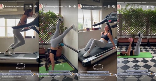 Kareena Kapoor shares her workout video on her Instagram Stories. Kareena Kapoor shares her workout video on her Instagram Stories.