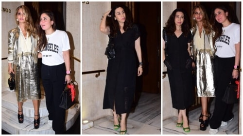 Kareena Kapoor Khan, Karisma Kapoor and Natasha Poonawalla. (HT Photo/Varinder Chawla)