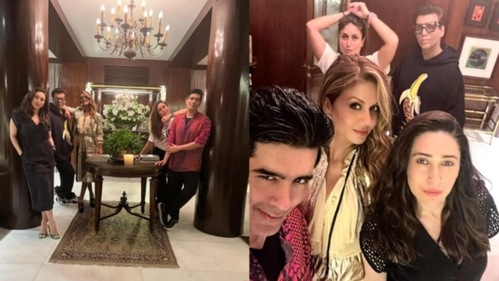 In the first picture, all of them posed for the camera as they stood inside a room. In the first picture, all of them posed for the camera as they stood inside a room.
