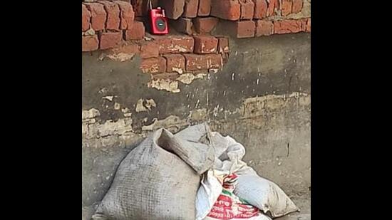 The transistor found in the wall of the city police station at Ferozepur that triggered panic on Tuesday. (HT Photo)