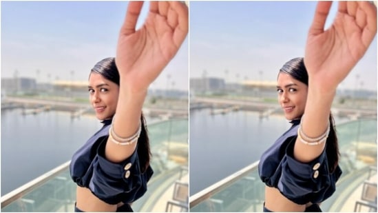 Murnal recently took off to Abu Dhabi's Yas Island and shared a number of photos from her 'fit diary' posing on the island's balcony. (Instagram/@mrunalthakur)