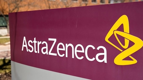 The logo of AstraZeneca.(REUTERS)