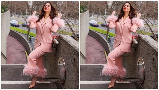 On Monday evening, celebrity stylist Ami Patel took to her Instagram page to share several pictures of Tamannaah dressed in a blush pink pantsuit. The star's ensemble looked like the stuff of dreams, and she looked even more beautiful wearing it. It is from the shelves of designer Nadine Merabi's clothing label and is a perfect pick for late-night romantic dinner with your partner or drink dates with your girlfriends.(Instagram)