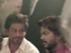 This pic claims to show Shah Rukh Khan and Vijay on the sets of the former's film Jawan. This pic claims to show Shah Rukh Khan and Vijay on the sets of the former's film Jawan.