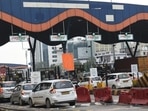 The Faridabad toll plaza with FASTag lanes.&nbsp;