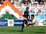 Players in action during Neroca FC vs Army Red at the Durand Cup