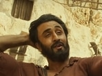 Ranbir Kapoor in a still from Shamshera song Ji Huzoor. Ranbir Kapoor in a still from Shamshera song Ji Huzoor.