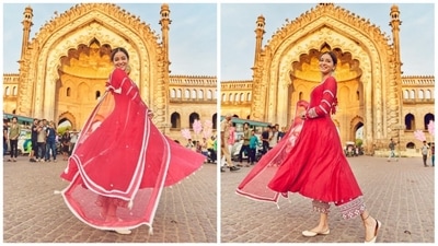 Ananya Panday and Vijay Deverakonda's film Liger is all set to hit theatres on August 25. The duo has been working really hard and going places to promote their film. After months of hard work, Ananya is finally happy to release her firm Telugu film. She and her co-star recently reached Lucknow to promote Liger. While the Genraiyaan actor donned a red anarkali set, Vijay kept it simple yet trendy in a quirky shirt, baggy pants and white sneakers. (Instagram/@ananyapanday) Ananya Panday and Vijay Deverakonda's film Liger is all set to hit theatres on August 25. The duo has been working really hard and going places to promote their film. After months of hard work, Ananya is finally happy to release her firm Telugu film. She and her co-star recently reached Lucknow to promote Liger. While the Genraiyaan actor donned a red anarkali set, Vijay kept it simple yet trendy in a quirky shirt, baggy pants and white sneakers. (Instagram/@ananyapanday)