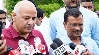 Amid the liquor probe against Sisodia, Kejriwal on Tuesday said BJP is scared of the AAP in Gujarat. (PTI) Amid the liquor probe against Sisodia, Kejriwal on Tuesday said BJP is scared of the AAP in Gujarat. (PTI)