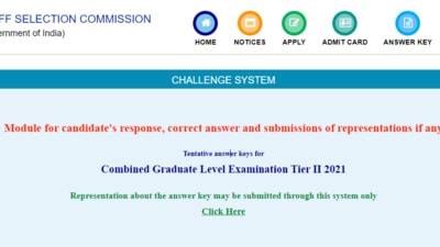 SSC CGLE answer keys 2021: Interested candidates can now check and download the answer keys from the official website ssc.nic.in (ssc.nic.in)