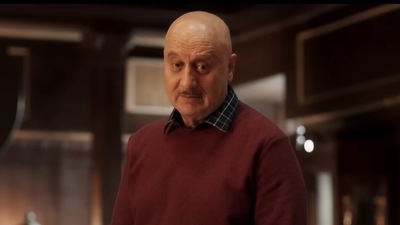 Anupam Kher in a still from Karthikeya 2. Anupam Kher in a still from Karthikeya 2.