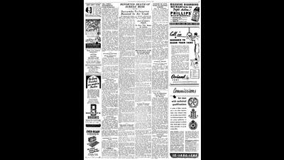 HT This Day: August 25, 1945 -- Reported death of Subhas Bose HT This Day: August 25, 1945 -- Reported death of Subhas Bose