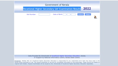 Kerala VHSE say 2022 result announced at keralaresults.nic.in