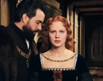 Tom Cullen and Alicia von Rittberg in a promotional poster for Becoming Elizabeth. Tom Cullen and Alicia von Rittberg in a promotional poster for Becoming Elizabeth.