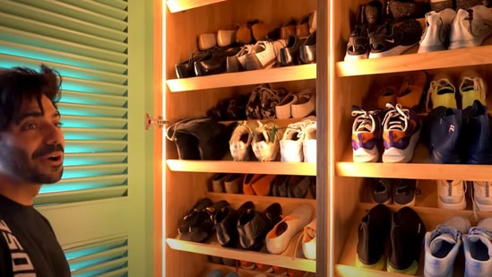 Aparshakti Khurana says his shoe closet is his favourite space in his Mumbai home. (All photos: Architectural Digest India)