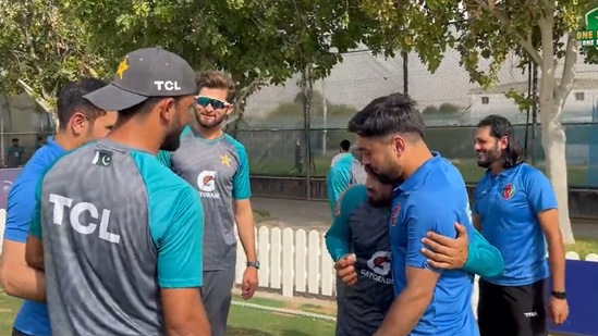 Asia Cup 2022: Pakistan, Afghanistan players greet each other in Dubai. (Twitter/@TheRealPCB)