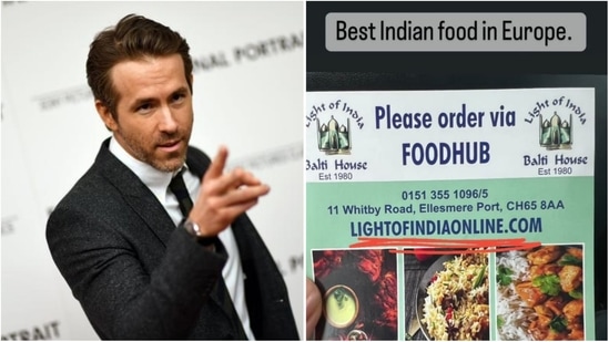 Ryan Reynolds praised an Indian restaurant in the UK on his Instagram account. Ryan Reynolds praised an Indian restaurant in the UK on his Instagram account. 