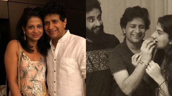 KK with wife Jyothy Krishna, son Nakul and daughter Taamara in old pictures.