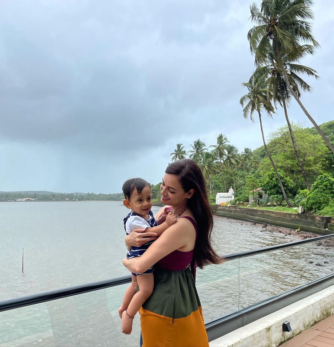 Dia Mirza with son Avyaan Azaad Rekhi, who was born in May 2021. Dia Mirza with son Avyaan Azaad Rekhi, who was born in May 2021. 