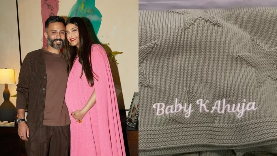 Sonam Kapoor gave a glimpse of a personalised baby blanket. Sonam Kapoor gave a glimpse of a personalised baby blanket.
