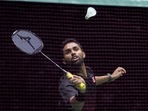 HS Prannoy plays a return against Lakshya Sen at the BWF World Championships in Tokyo(AP) HS Prannoy plays a return against Lakshya Sen at the BWF World Championships in Tokyo(AP)