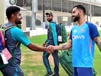 A video of Babar Azam and Virat Kohli's brief meeting won hearts(BCCI Screengrab) A video of Babar Azam and Virat Kohli's brief meeting won hearts(BCCI Screengrab)