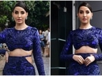 Nora Fatehi displays sultry silhouette in infinity blouse and thigh-slit skirt on Jhalak Dikhhla Jaa 10 sets&nbsp;