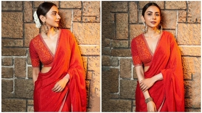 Rakul Preet: The Runway 34 actor has a keen eye for fashion and her Instagram posts speak volumes. This festive season, go bright and vibrant like the gorgeous Rakul Preet and pick a timeless saree from your wardrobe and accessories it with statement jewellery. (Instagram/@rakulpreet) Rakul Preet: The Runway 34 actor has a keen eye for fashion and her Instagram posts speak volumes. This festive season, go bright and vibrant like the gorgeous Rakul Preet and pick a timeless saree from your wardrobe and accessories it with statement jewellery. (Instagram/@rakulpreet)