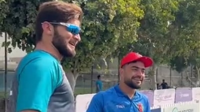 Shaheen Shah Afridi and Rashid Khan (Twitter) Shaheen Shah Afridi and Rashid Khan (Twitter)