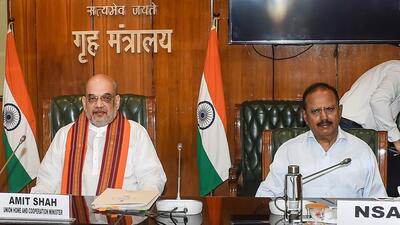 Union home minister Amit Shah on Thursday chaired a meeting to review the security in Jammu and Kashmir (PTI) Union home minister Amit Shah on Thursday chaired a meeting to review the security in Jammu and Kashmir (PTI)
