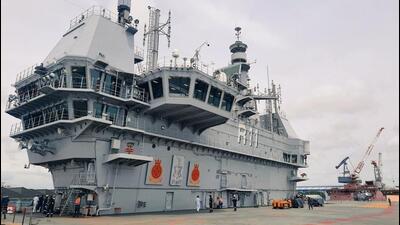 Vikrant, which has an indigenous content of 76%, will operate an air wing consisting of 30 aircraft. (HT Photo/Rahul Singh)