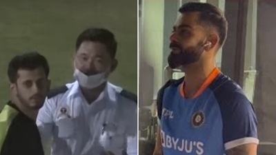 Virat Kohli did not let the fan return disappointed. (PakTV screenshot) Virat Kohli did not let the fan return disappointed. (PakTV screenshot)
