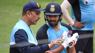 Ravi Shastri and Rohit Sharma during India's tour of England last year. (Getty) Ravi Shastri and Rohit Sharma during India's tour of England last year. (Getty)
