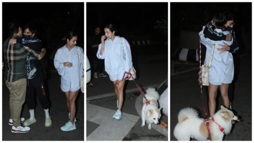 Malaika Arora and Arbaaz Khan with Arhaan Khan at the airport. (HT Photo/Varinder Chawla) Malaika Arora and Arbaaz Khan with Arhaan Khan at the airport. (HT Photo/Varinder Chawla)