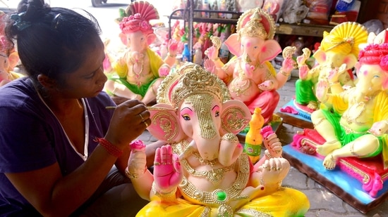 On this day, devotees worship the elephant-headed Hindu god and seek blessings for a prosperous and good future.(ANI)