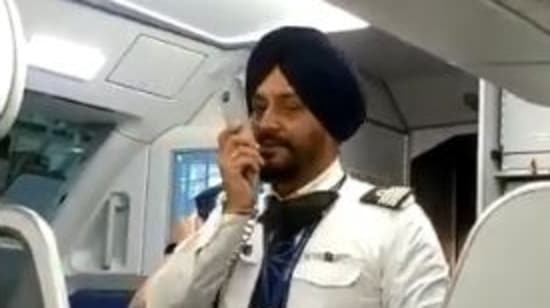 In the video, the pilot welcomed his passengers onboard by speaking to them in both Punjabi and English.(Screengrab)