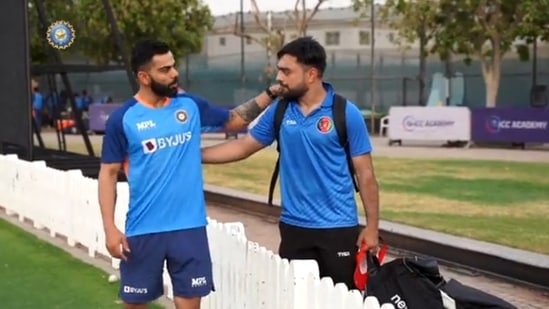 Virat Kohli meets Rashid Khan in Dubai ahead of Asia Cup 2022 Virat Kohli meets Rashid Khan in Dubai ahead of Asia Cup 2022