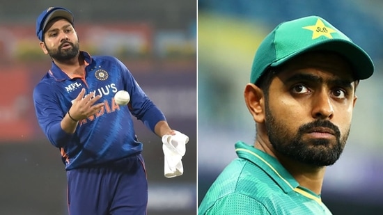 India and Pakistan captains Rohit Sharma and Babar Azam.&nbsp;(Getty Images)